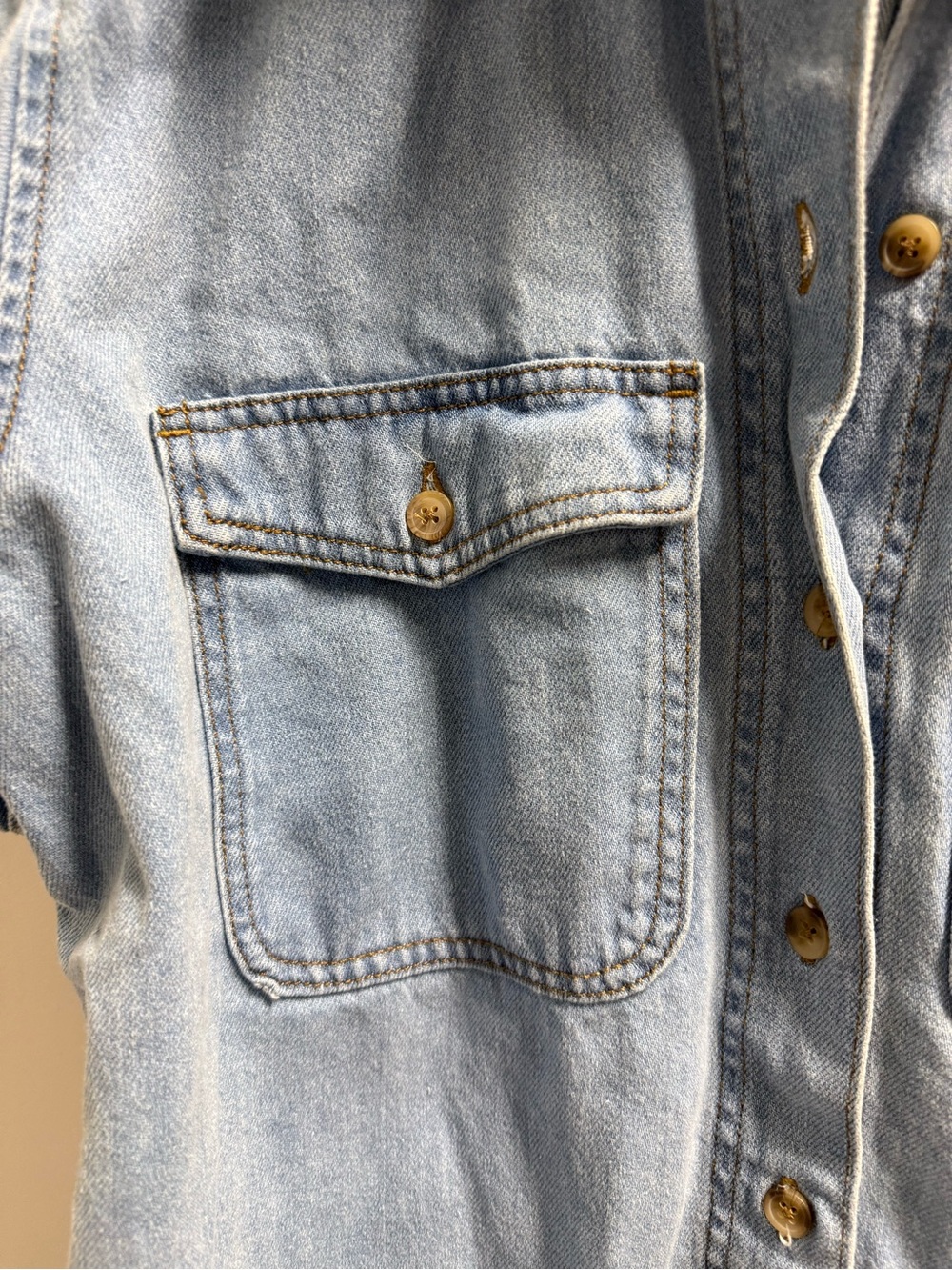 Light Wash Denim Button-Up Mini Dress - Picture 4 of 4